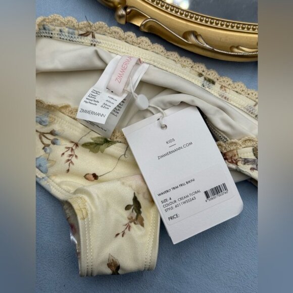 🆕 ZIMMERMANN KIDS 🧿 NWT Waverly Trim Frill Bikini Set, Cream Floral - Sz 4Y - Picture 9 of 10